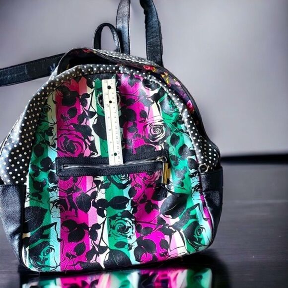 BETSEY Johnson l Full-size l Leather Backpack l Vibrant Floral & Polka Dotted main image 6